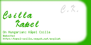csilla kapel business card