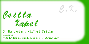 csilla kapel business card